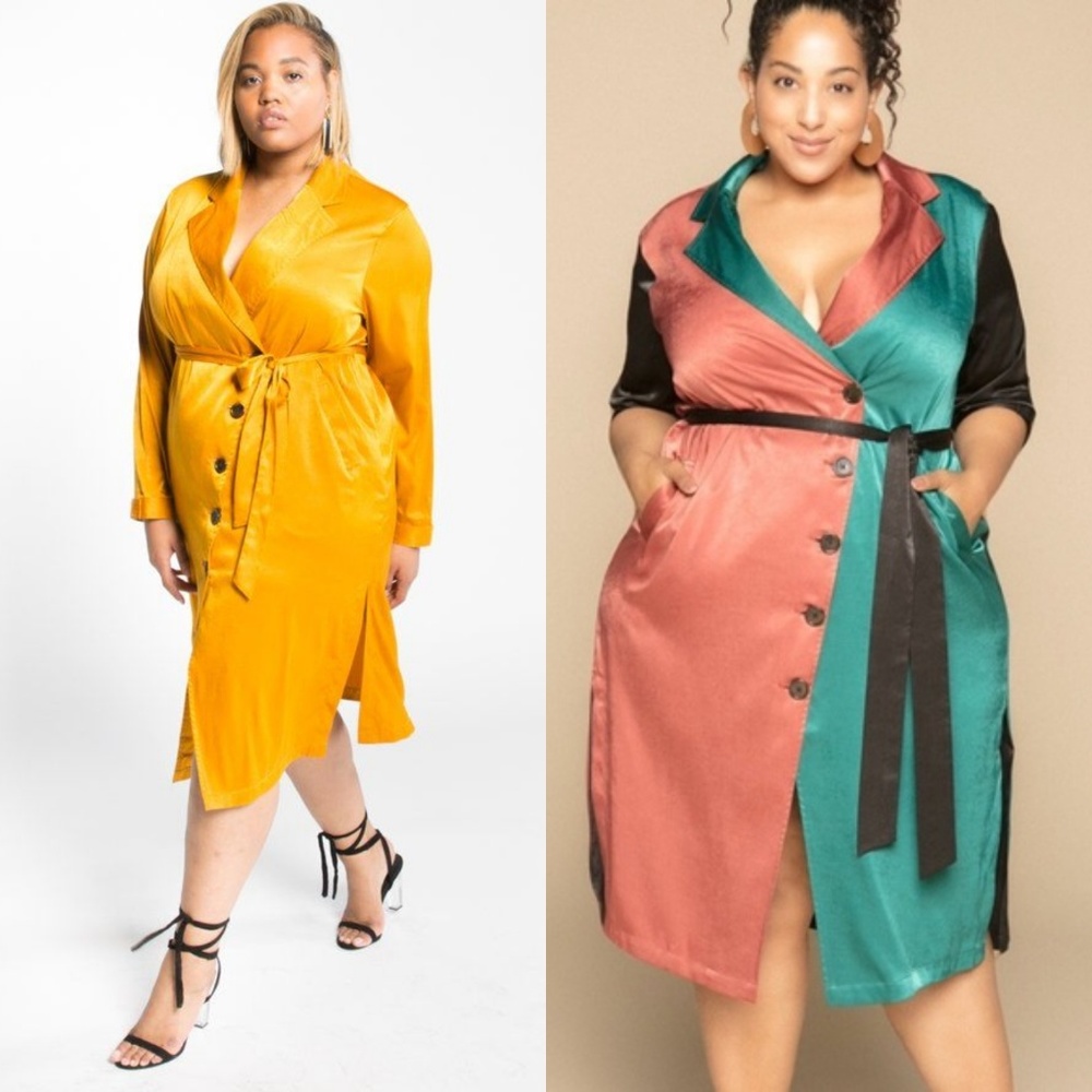 ISO: PREMME SATIN TRENCH COAT DRESS DUSTER
